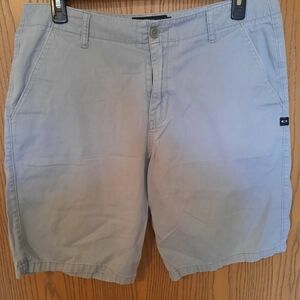 Oakley Mens Gray Flat Front Casual Shorts Size 36